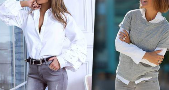 25 стильных образов с джинсами серых оттенков